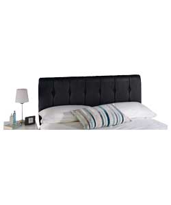 Kyoto Futons Black Faux Suede Button Headboard - Double