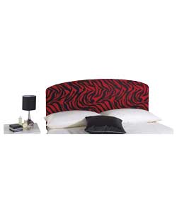 Chenille Curved Single Headboard - Red