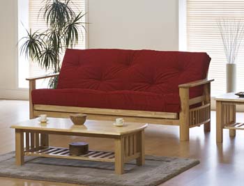 Kyoto Futons Limited Ruby Red 3 Seater Futon