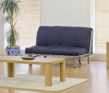 Kyoto Futons Limited Seth 2 Seater Futon in Navy with Standard Mattress