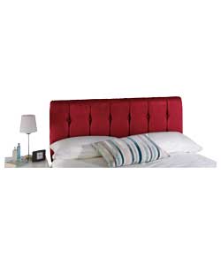 Red Chenille Button Single Headboard