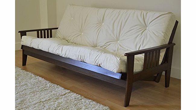 Kyoto Java 4 Feet 6 Inches Futon in Burgundy - Fabric Guest Sofabed - Pull Out Futon Sofa Bed Settee - Fold Out Guest Bed - Burgundy Colour