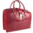 L.A.P.A. Cherry Croco-embossed Leather Doctor Style Bag
