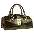 L.A.P.A. Dark Brown Croco-embossed Mini Doctor Style Bag