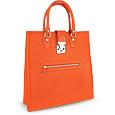 Front Zip Calf Leather Large Tote Handbag