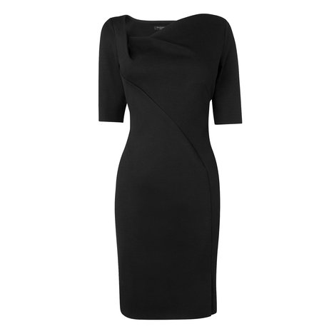 L.K. Bennett Catrina Asymmetrical Neckline Dress Colour Black
