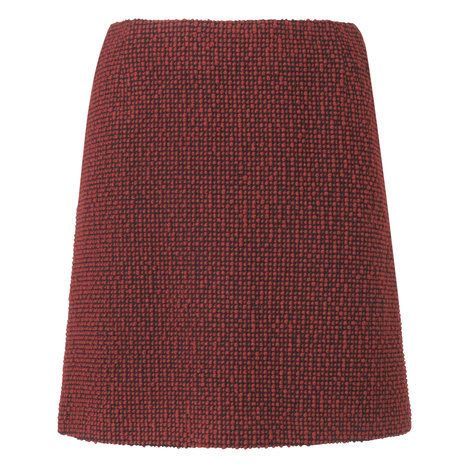 L.K. Bennett Eni Wool Boucle Skirt Colour Red