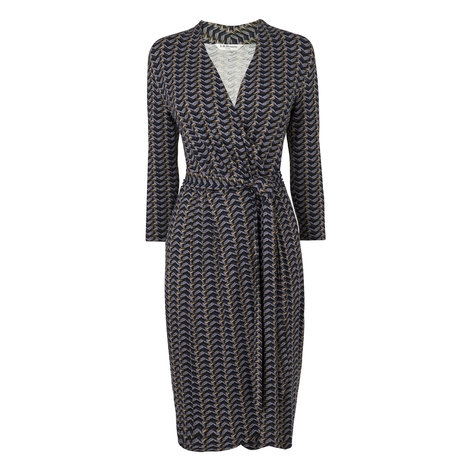 L.K. Bennett Lizzie Jersey Printed Wrap Dress Colour Mid-Grey