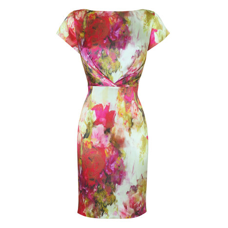 L.K. Bennett Millie Silk Satin Floral Dress Colour Pattern