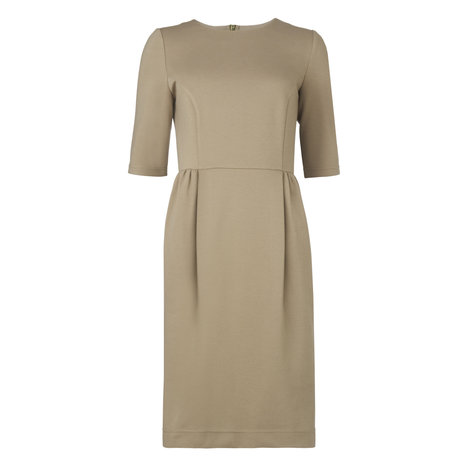 Mimi Jersey Gathered Waist Ponti Dress Colour Sand