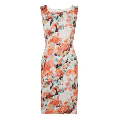 Roxette Floral Print Dress Colour Carnelian