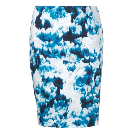 L.K. Bennett Roxette Floral Printed Skirt Colour Crystal