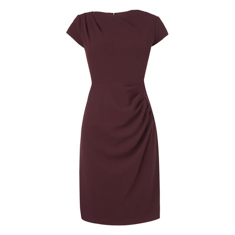 Sabrina Tailored Pleat Dress Colour Aubergine