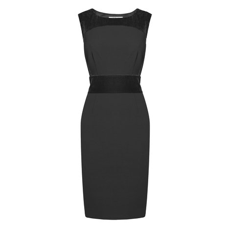 L.K. Bennett Surrey Satin Trimmed Velvet Dress Colour Black