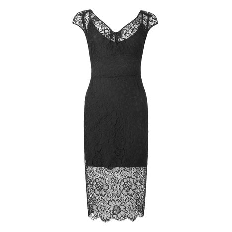 Valeria Lace Evening Dress Colour Black