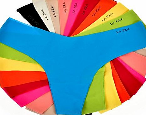 La Isla Womens 6 Pairs Seamless Sexy Soft Low Rise Invisibles Thong Panty Mixed 6 Pack M
