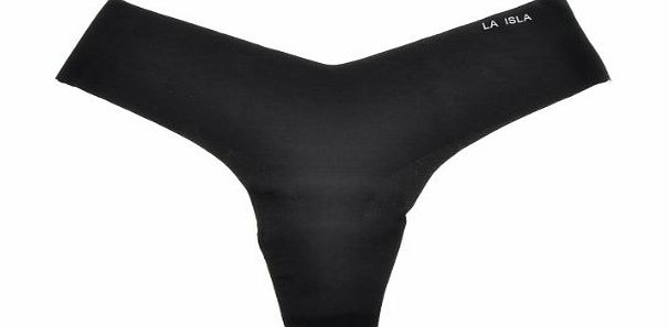La Isla Womens Comfort Seamless Low Rise Thong Black M