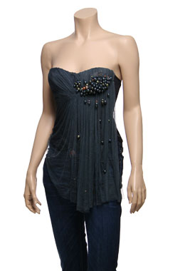 La Petite Salope Blue Beaded Bustier by La Petite Salope