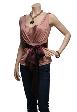 Tearose Pink Draped Top by La Petite Salope