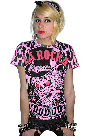 La Rocka Clothing Vince Ray Pale Pink Voodoo T Shirt
