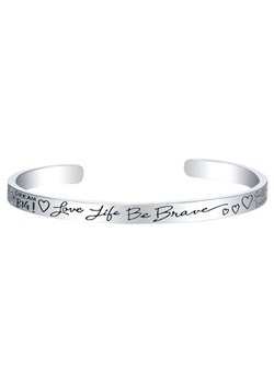 LA Rocks LA Rock Silver `Dream Big` Bangle 531938