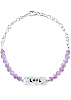 LA Rocks Silver and Amethyst `Love`