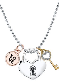 LA Rocks Silver and Gold Plated Locket and Key