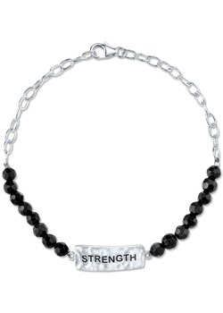 LA Rocks Silver and Onyx `Strength`