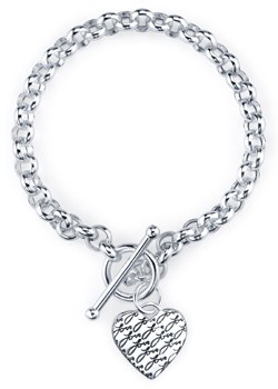 LA Rocks Silver `Heart Love` Charm