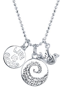 Silver `Peace and Life` Charm