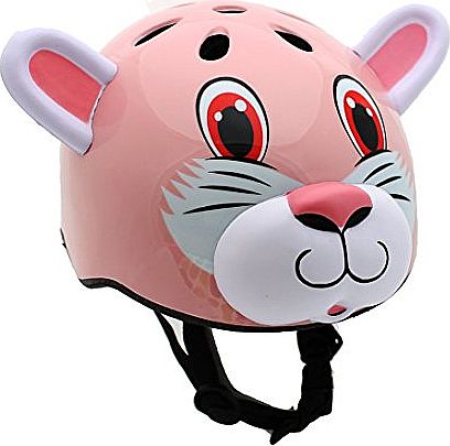 La Sports Pink Cat / Rabbit Childrens Safety Cycling Skating Scooter Bike Helmet (Suitable ages 3 - 11)