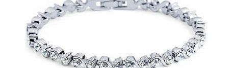 La Vivacita Bracelet with Swarovski Diamond Crystals in Platinum Finish
