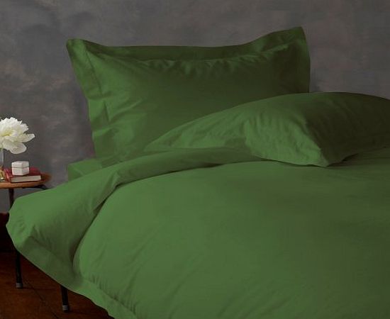 Lacasa Bedding 300 TC Egyptian cotton Duvet Cover Italian Finish Solid ( Uk Small Single Long , Moss )