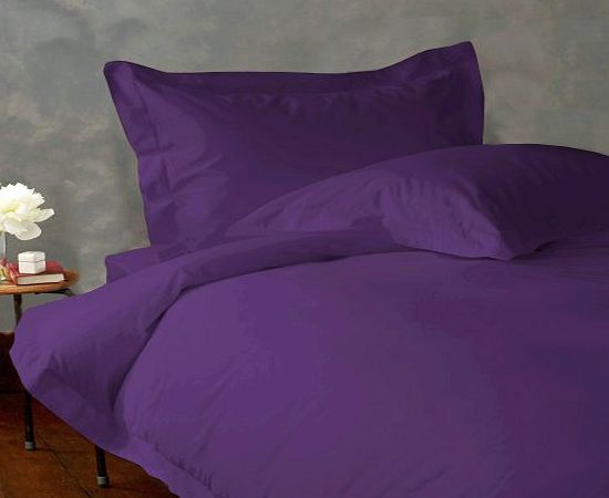 600 TC Egyptian cotton Duvet Set Italian Finish Solid (UK King , Purple )