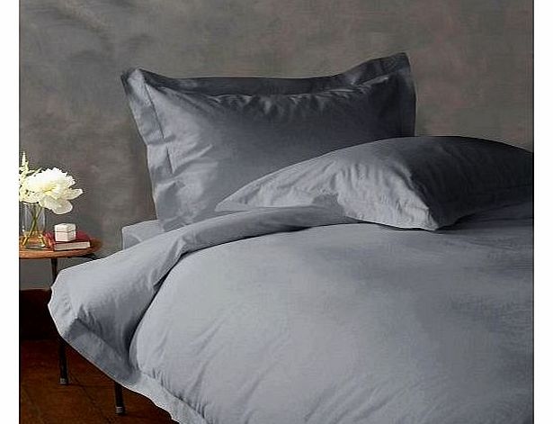 Lacasa Bedding 800 TC Egyptian cotton Duvet Set Italian Finish Solid (UK King , Silver Grey )