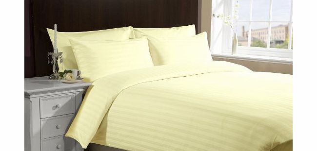 Lacasa Bedding 800 TC Egyptian cotton Duvet Set Italian Finish Stripe ( Uk Single , Yellow )