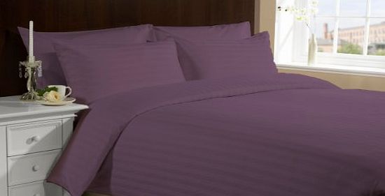 800 TC Egyptian cotton Duvet Set Italian Finish Stripe ( UK Super King , Purple )