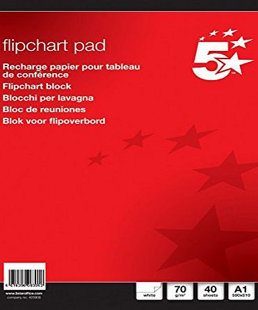 Lacasa Bedding Office Flipchart Pad Perforated 40 Sheets A1 Plain (Pack of 5)