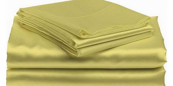 Lacasa Bedding Satin Duvet Cover Italian Finish Solid ( Euro King IKEA , Gold )