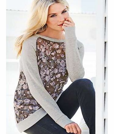 Lace Front Sweatshirt
