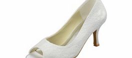 Lace Stiletto Heel Pumps Womens Shoes White