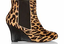 Lacey`s London Brosnan leopard leather wedges