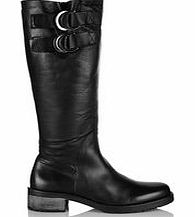 Lacey`s London Gabrielle black buckled leather boots
