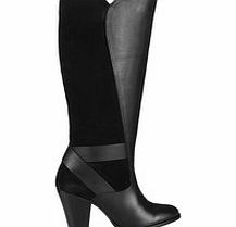 Theora black leather and suede boots