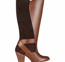Theora tan leather and suede boots