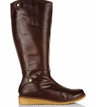 Lacey`s London Whinny brown leather wedge boots