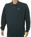 Airforce Blue Long Sleeve Cotton Polo Shirt