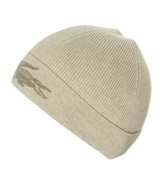 Lacoste Beige Beanie Hat