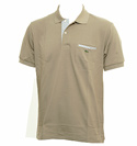 Lacoste Beige Pique Polo Shirt with Check Panels