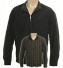 Lacoste Black and Brown Check Reversible Jacket